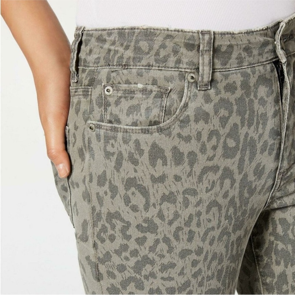 STS Blue - Ellie High Rise- ankle- Leopard Print Skinny Jeans - Gray